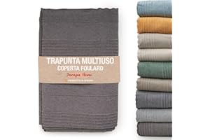 JARAPA HOME MADE WITH LOVE Copriletto estivo e copriletto multiuso per divani, copriletti bianchi. Plaid multiuso, copridivano, tessuto resistente e di qualità, prodotto in Spagna (Marrone, 230x280 cm)