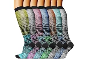 DRESHOW Calze a Compressione Graduata per Uomo E Donna Calze Elastiche Sportive per Atletica, Corsa, Viaggi Volo, Ciclismo