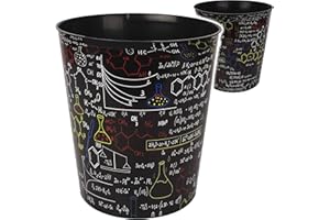 SEUENELF Papierkorb/Behälter - Schule & Universität - Formeln - Chemie Elemente - 10 Liter - wasserdicht - aus Kunststoff - Ø 28 cm - großer Mülleimer/Eimer - Abfa..