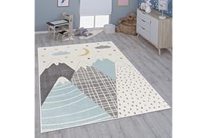 Paco Home Alfombra Infantil Habitación Infantil Niña Niño Varios Estampados Y Tamaños, tamaño:133 cm Cuadrado, Color:Azul