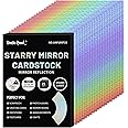 A4 Starry Mirror Cardstock Paper, 25 Sheets 250gsm/92Ib Shiny Reflective Paper for Crafts, Color Laser Cardstock for Birthday Wedding Party Decoration UAP19ST25