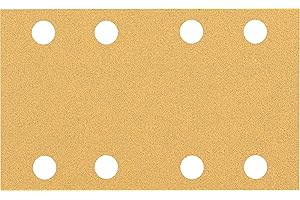 Bosch Professional 10x Carte abrasive Expert C470 con 8 fori (per Legno duro, Vernice su legno, 80x133 mm, Grana 80, accessorio Levigatrice orbitale)