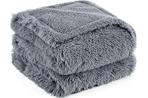 Bedsure Manta Impermeable para Perros Grandes, Manta de Felpa Lavable de 127 x 152 cm, Manta Suave y esponjosa para Mascotas, Gris