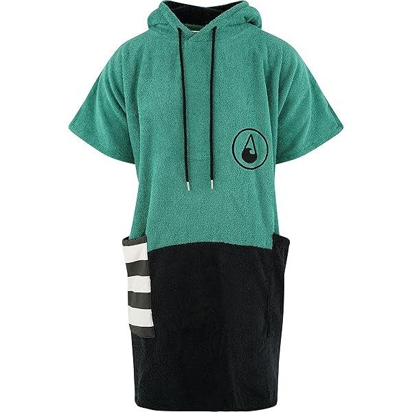 WAVE HAWAII Poncho, surfponcho voor lichaamslengte van 160-190 cm, omkleedhulp voor zwemmen, strand, surfen, badhanddoek met badponcho, douchecabo, voor dames, heren en volwassenen, meerkleurig met