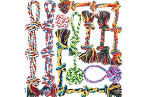 GASAPET Dog Toys Ropes for Large/Medium Dogs, Nearly Indestructible Dog Toys Set for Aggressive Chewers, Heavy Duty Natural Cotton Rope Chew toy for Teething, Tug Toy 9 Pack
