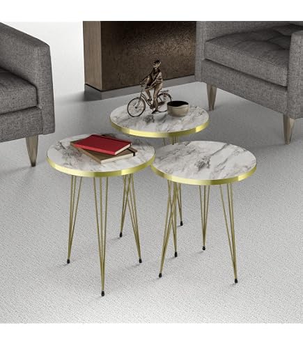 Produktbild von Dreisatztisch Weiß | Beistelltisch 3er Set Landhausstil - Onlineshop Für Massive Landhausmöbel - Landhausstil Online Kaufen