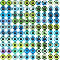 Lot De 100 Yeux Ovales En Résine Pour Poupées Et Peluches - 12x16 Mm, Couleurs Mélangées, Réalistes