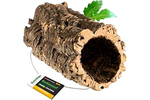 Kork-Deko Corteza de Corcho: Cueva de Corcho (Tubo de Chorcho) Longitud: 30 cm, Diámetro: 11-14 cm