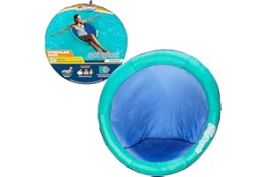 SwimWays Spring Float Papasan Inflatable Pool Lounger with Hyper-Flate Valve