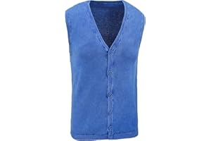 Evoga Gilet smanicato uomo primavera estate Cardigan maglia Slim Fit in cotone
