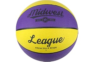 MIDWEST FASTENER Midwest Unisex's League Basketball, Yellow/Purple, Size 5