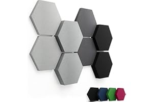 FENNEXT® Schallabsorber Akustikpaneele [8 Stk.] für spürbar reduzierte Geräusche I Modernes Akustikbild aus Hexagon Akustikplatten I Unbedenkliche Wand Paneele hergestellt in der EU I 3D Panels