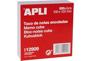 APLI 12909 Haftnotizen, 100 x 100 mm, 500 Blatt, weiß