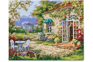 JQGO Pittura numerica per adulti e bambini fai da te con numeri per pittura fai da te con i numeri, per regali o decorazioni per la casa, paesaggio colorato, 2