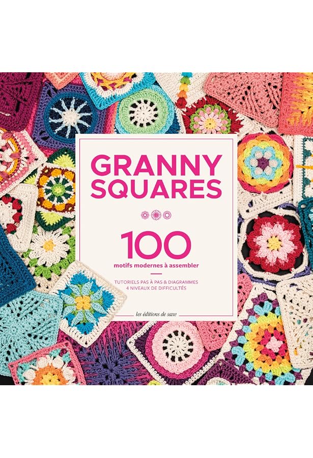 Lot De 50 Cartes Granny Square Pour Crochet - Motifs Et Couleurs Variés, Instructions En Anglais, Pour S'entraîner