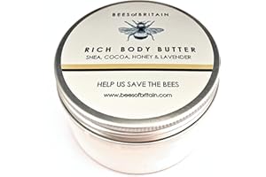 99% Naturale CREMA per il CORPO - MIELE & LAVANDA - 100 g di BEES OF BRITAIN. Delicata, Nutre, Idrata. pH 5.5 Pelli Sensibili. Diamo il 5% dei Profitti per Aiutare a Salvare le Api e Pollinatori.