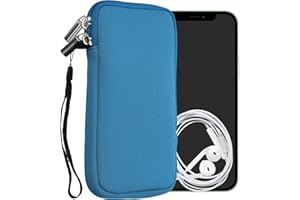 kwmobile Handytasche für Smartphones XL - 6,7/6,8" - Neopren Handy Hülle Strahlend Blau - Handy Tasche 17,2 x 8,4 cm Innenmaße