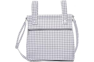 BORDA Y MÁS Bolsa panera de algodón vichy - Bolso carro - Talega carrito de bebé - Nenel