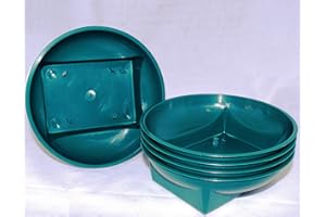ROUND SQUARE BASED BOWL 5 Green Round Square Based Plastic Posy or Flower Bowl for Oasis Floral Foam