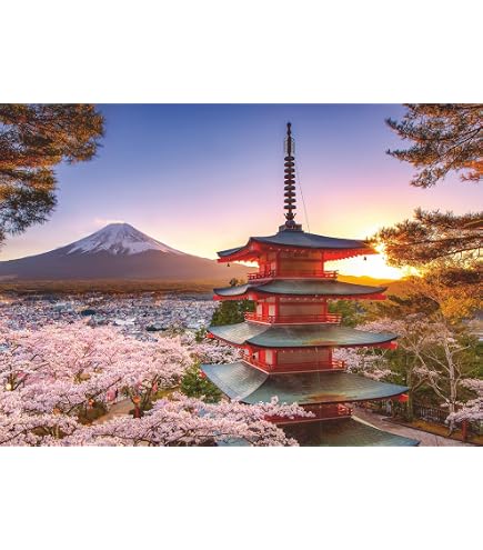 Educa - 1000 piece puzzle for adults | Lever De Soleil sur Le Fleuve Katsura, Japan. Comprend Fix Puzzle Tail pour l'accrocher Une Fois l'assemblage I finished. From 14 Ans (18455