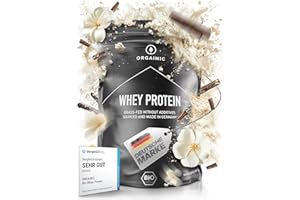 ORGAINIC Proteína de Suero de Leche - Aroma Natural - Con Aminoácidos Esenciales, No Esenciales y BCAA para Ganar y Aumentar Masa Muscular - Procesado en Frío, Sin GMO - Bolsa 1000g, Arándano