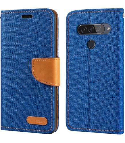 HualuBro Retro Leder-Klapphülle Für LG G8S ThinQ – Stoßfest Mit Kartenfächern & Ständerfunktion, Schwarz