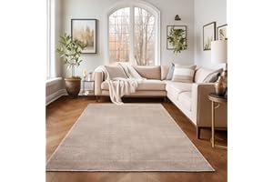 ‎SIMPEX SIMPEX Kurzflor Teppich Wohnzimmer Schlafzimmer Läufer Flur Esszimmer Küchenteppich Einfarbig Modernes Design 11 mm Florhöhe Flauschig Kuschelweich, Beige, 160 x 230 cm