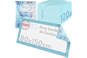 Harmony Care® 20 x Alèse jetable Adulte 80 x 150 cm avec Bandes adhésives – alèses Impermeable, alese jetable Bebe, Tapis de propreté Chien