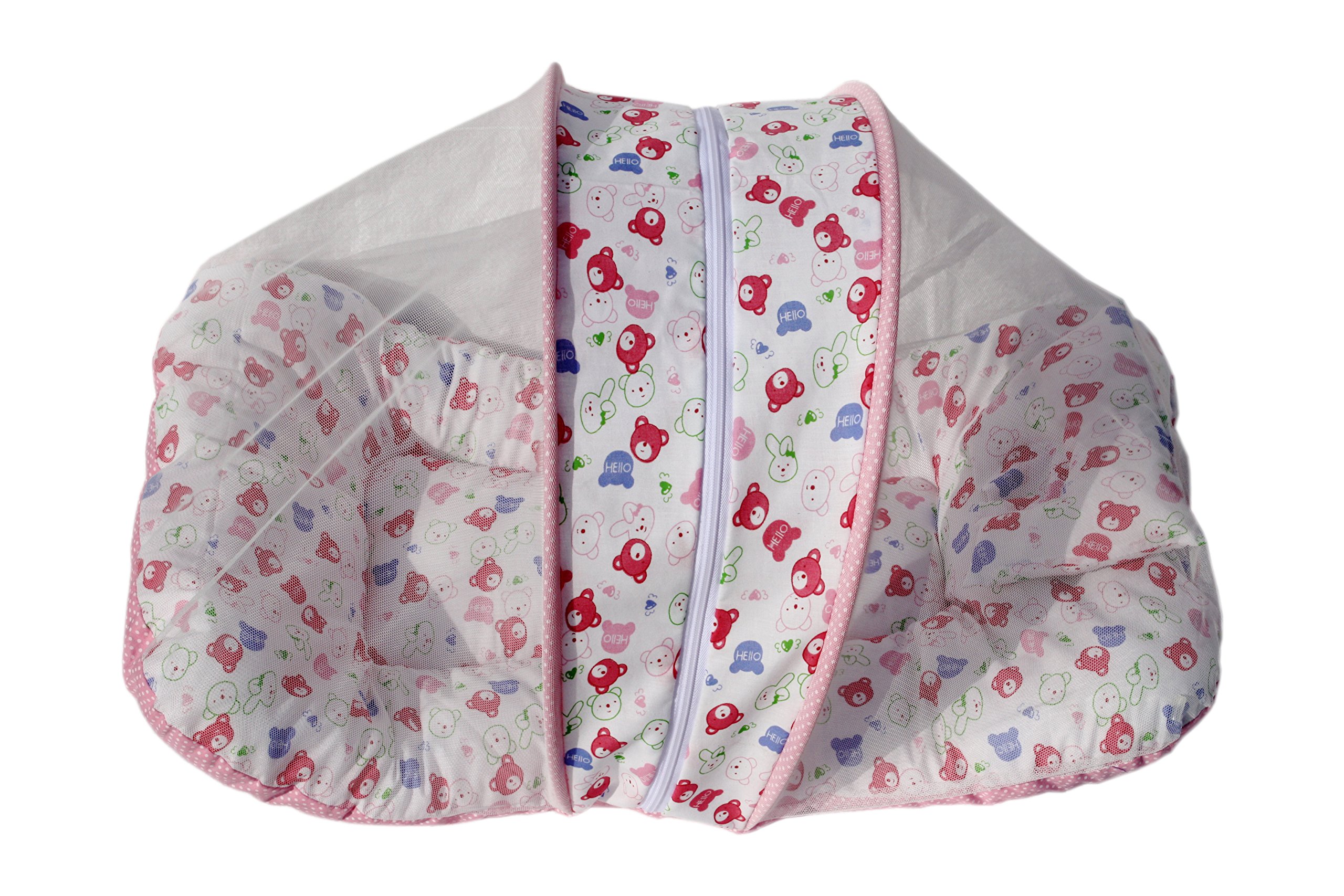 AMARDEEP Toddler Mosquito and Insect Protection Net/Mattress Pink Teddy Print 70 * 40 cms - Image 4