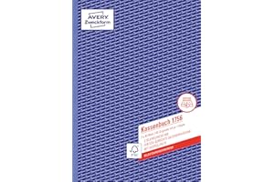 ‎AVERY ZWECKFORM AVERY Zweckform 1756 Kassenbuch (A4, 2x40 Blatt, selbstdurchschreibend, nach Steuerschiene 300, EDV-gerechte Datenerfassung, von Rechtsexperten geprüft, für DE, ordnungsgemäße Buchführung) weiß/gelb