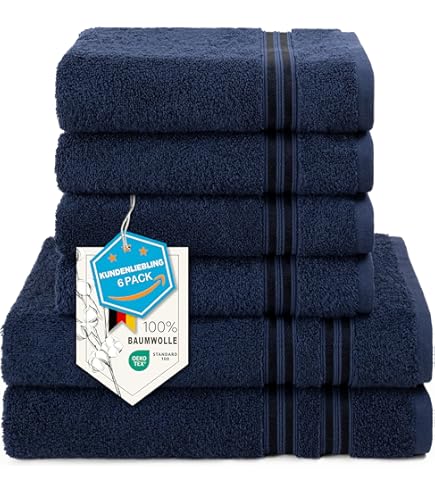 Homéé Handdoeken Golf Jacquard 550g. M² 50x100cm 100% Katoen Badstof Set Van 4 Stuks Royal Blauw