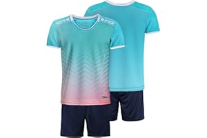 besbomig Boys Football Tracksuits Kids Breathable Sports Uniform Jerseys Training Suits- Short Sleeve T-Shirts & Shorts Teamswear Sets