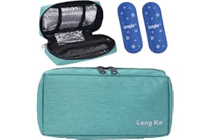 OVAKIA Insulin Cooling Case Pack,Travel Medicine Organizer,Portable Diabetic Supplies Cooler Handy Bag Pouch with 2 Ice Gel Pack (Green)
