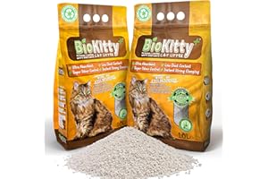 BioKitty 2 Pack Of Clumping Cat Litter Aloe Vera, Highly Absorbent Natural Mineral Bentonite Cat Sand Litter, Long Lasting Odour Control Cat Litter, 2x10L (20L, Aloe Vera)