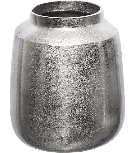 Boltze Lajos Vaso Decorativo In Ceramica Effetto Metallizzato – Argento, Altezza 31 Cm, Diametro 17 Cm