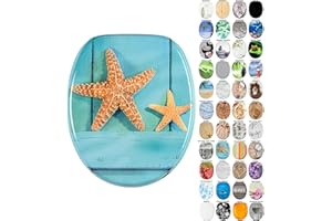 Sanilo Soft Close Toilet Seat, Wide Choice of New Toilet Seats, Stable Hinges, Easy to Mount (Starfish)