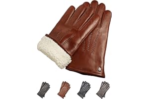 AKAROA ESTD 2019 Lederhandschuhe Herren DAN, Touchscreen Funktion, italienisches Leder, Futter aus original Neuseeland Lammfell, 5 Größen S - XL