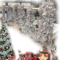 Guirlande Tinsel Argenté 12 Mètres – Lot De 6 Pour Sapin De Noël, Décoration Maison, Mariage, Anniversaire