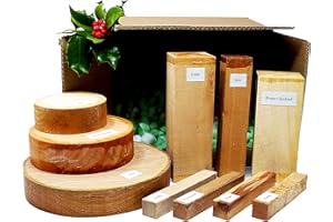 TABIC English Lakes Wood Turning Blanks, 10 Piece Wood Turners, Carvers Selection Box, Gift/Present, Excellent Quality Hardwood Carving, Turning Bowl Spindle Pen Blanks, Handmade in England