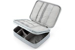 YOOFAN Kabeltasche – Elektronische Tasche mit Mehreren Fächern, Reise-Must-Have-Elektronik-Reise-Organizer für Aufbewahren Kabel, Ladegerät, Telefon,Powerbank, Festplatte – Grau