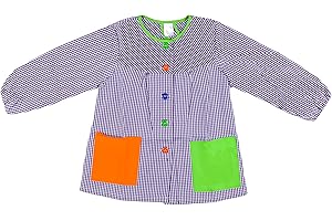H HANSEL HOME Bata Escolar Infantil Baby Infantil de Cuadros Pequeños (Lila, 3-4 años)