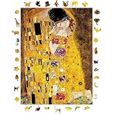 WePuzzleUp Ahşap Puzzle Yetişkin - Gustav Klimt &Ouml;p&uuml;c&uuml;k - 450 Par&ccedil;a, 29 x 39 cm - Yapıştırıcı Folyo Dahil - Benzersiz Şekilli 