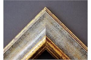 Artecentro cornice dorata per quadri - oro/colore con o senza passepartout in legno-varie misure (oro/avorio, 60 x 80)