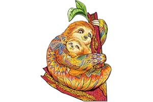 Holzpuzzle Erwachsene, KAAYEE Wooden Puzzle, Holzpuzzle Erwachsene Unregelmäßige Einzigartige Form Puzzleteile, Holzpuzzle Tierform, 14+ Erwachsene Puzzles Mit Geschenkbox Aus Holz (L, Trägheit)