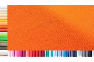 1buy3 Tissu de côtes Jersey XXL au mètre|Double : 75cm de Largeur|Simple : 150cm de Largeur|Couleur : 08 Orange|0,50m de Longueur|96% Coton, 4% élasthanne|Plus de 50 Coloris au Choix|Jersey
