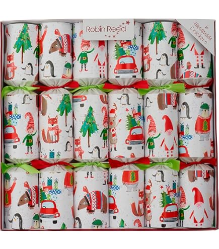 Robin Reed 6 X 13 Inch (33cm) Christmas Crackers - Glitter Racing