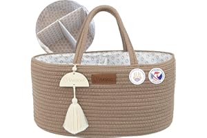 Yunioo Wickeltisch Organizer, Windeltasche mit Herausnehmbaren Fächern & Tragegriffen, Wickeltaschen- Organizer für Wickelkommode, Wickelorganizer