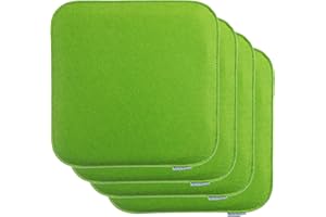Brandsseller Juego de 4 Cojines de Fieltro para sillas 35x35x2 cm – Almohadillas Acolchadas para Interior y Exterior – Colchonetas de Asiento Resistentes – Verde