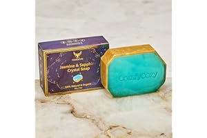 ComfyCozy Jasmine Crystal Soap | Natural Organic Hand Wash Body Soaps Bar | Luxury Pore Cleanser Bars Scrub For Skincare Acne Treatment | Bath Beauty Birthday Gifts For Women Mum Her Him Mens | 90g