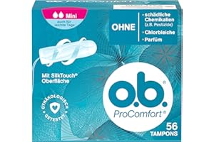 o.b. ProComfort Mini Tampons mit Dynamic Fit Technologie und SilkTouch Oberfläche / Für ultimativen Komfort (innerhalb des o.b. Sortiments) und zuverlässigen Schutz / 56er Pack